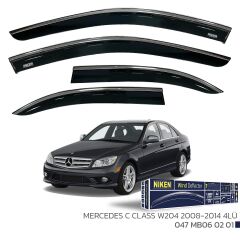 Mercedes C Class W204 2008-2014 -  Kromlu Cam Rüzgarlığı 4Lü Parça