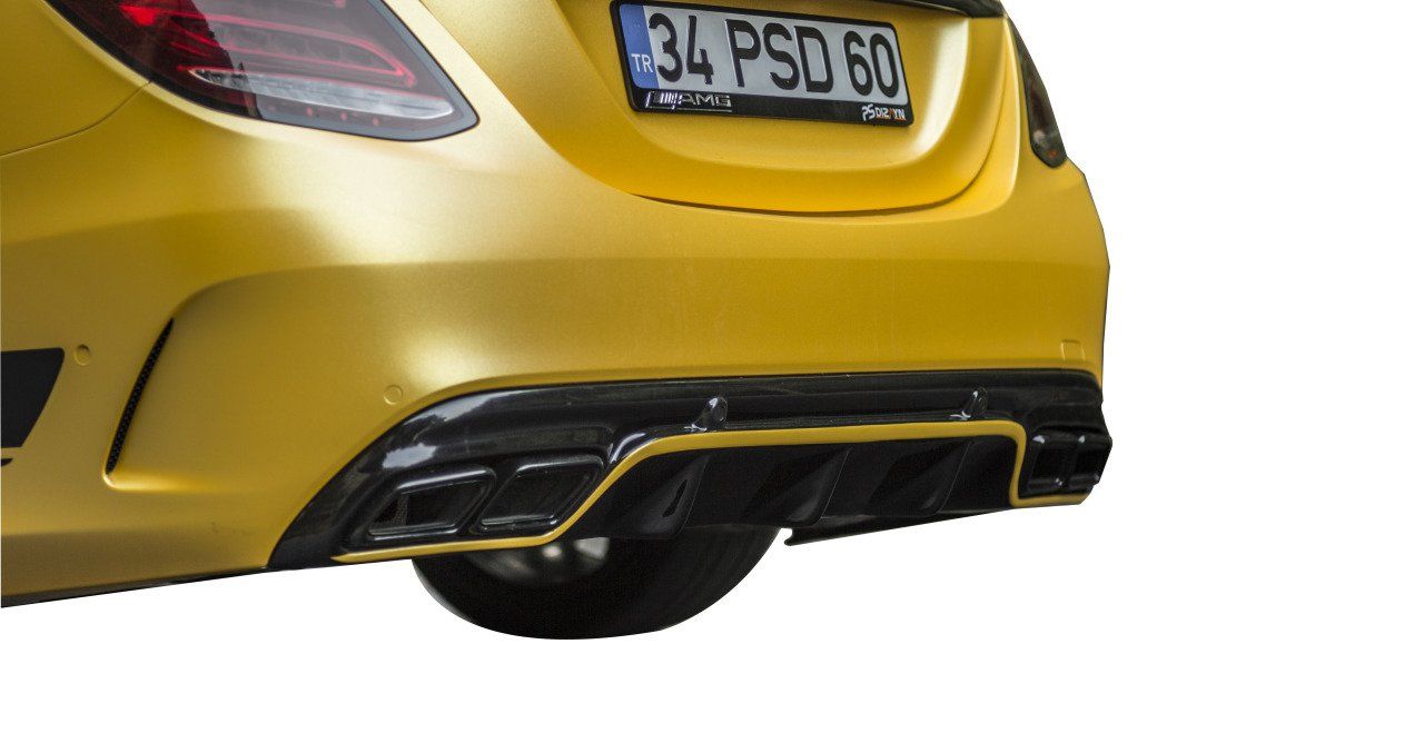 Mercedes C Uyumlu Serisi W205 (2015-2018) Arka Tampon Eki - Difüzör (Plastik)