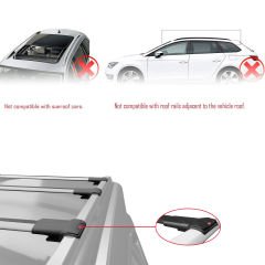 Daihatsu Terios 2006-2017 Arası ile Uyumlu FLY Model Ara Atkı Tavan Barı GRİ 3 ADET BAR