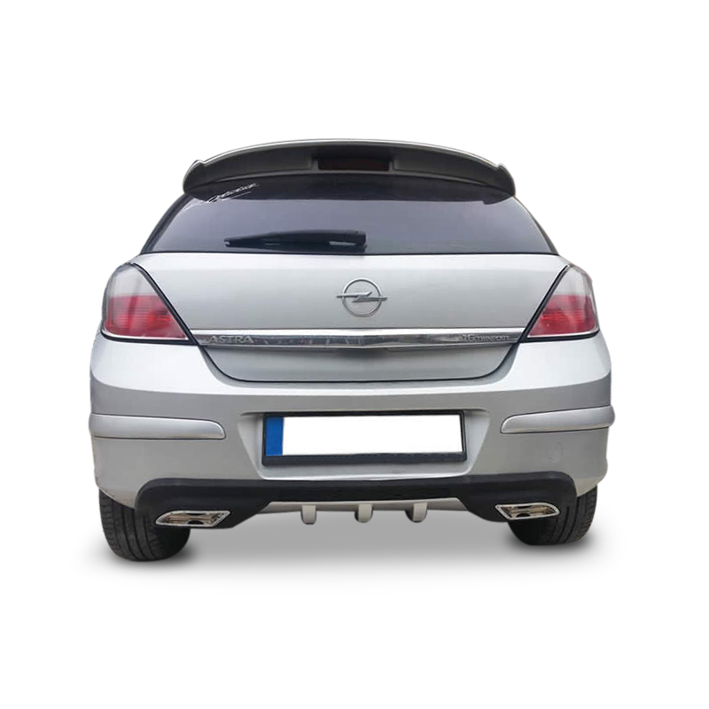 Opel Astra Uyumlu H Egzoz Görünümlü Universal Arka Tampon Eki - Difüzör (Plastik)