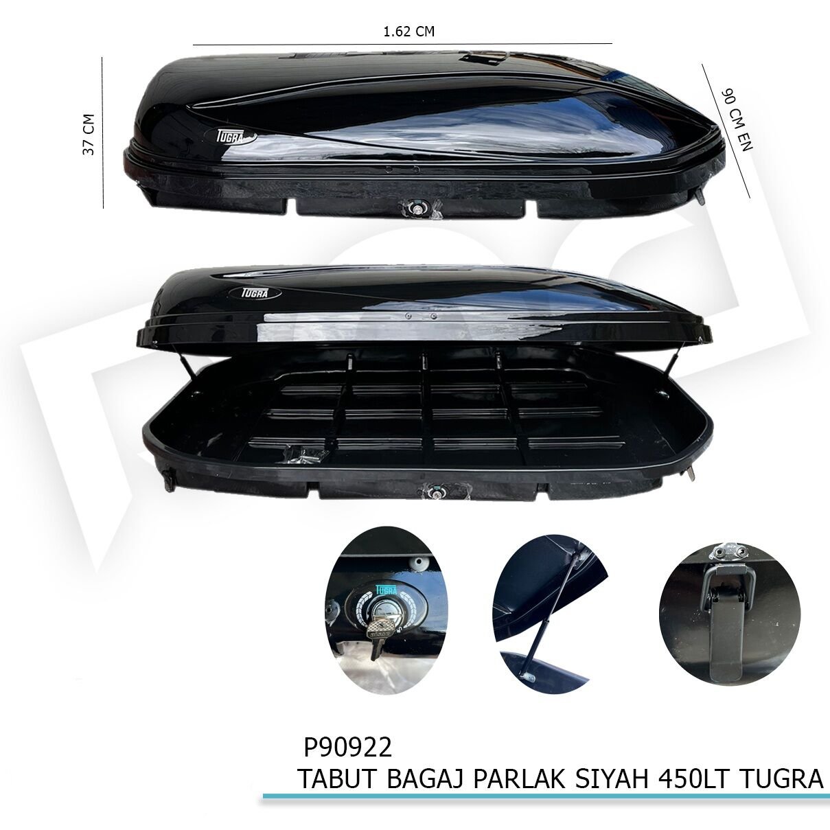 Tabut Port Bagaj Parlak Siyah 450LT Tuğra