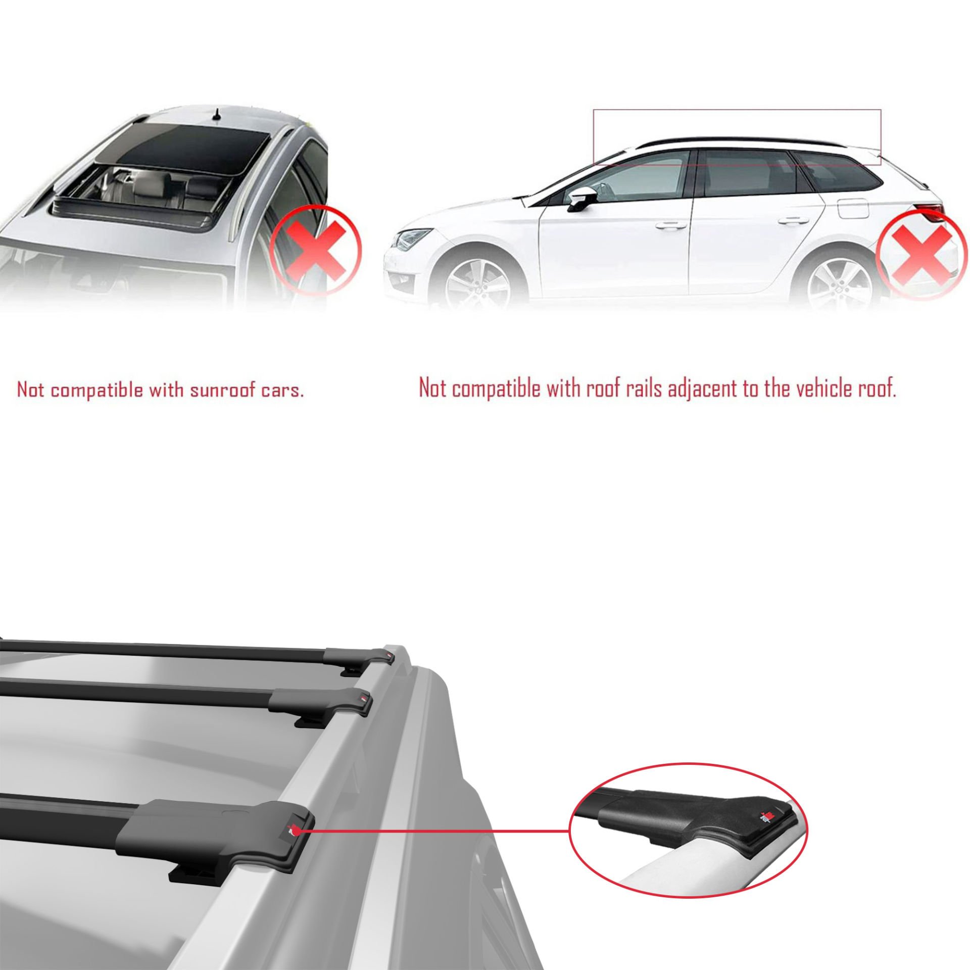 Ssangyong Stavic 2013-2019 Arası ile uyumlu FLY Model Ara Atkı Tavan Barı SİYAH 3 ADET BAR