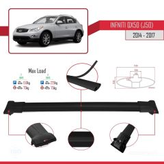 Infiniti QX50 (J50) 2014-2017 Arası ile Uyumlu FLY Model Ara Atkı Tavan Barı SİYAH