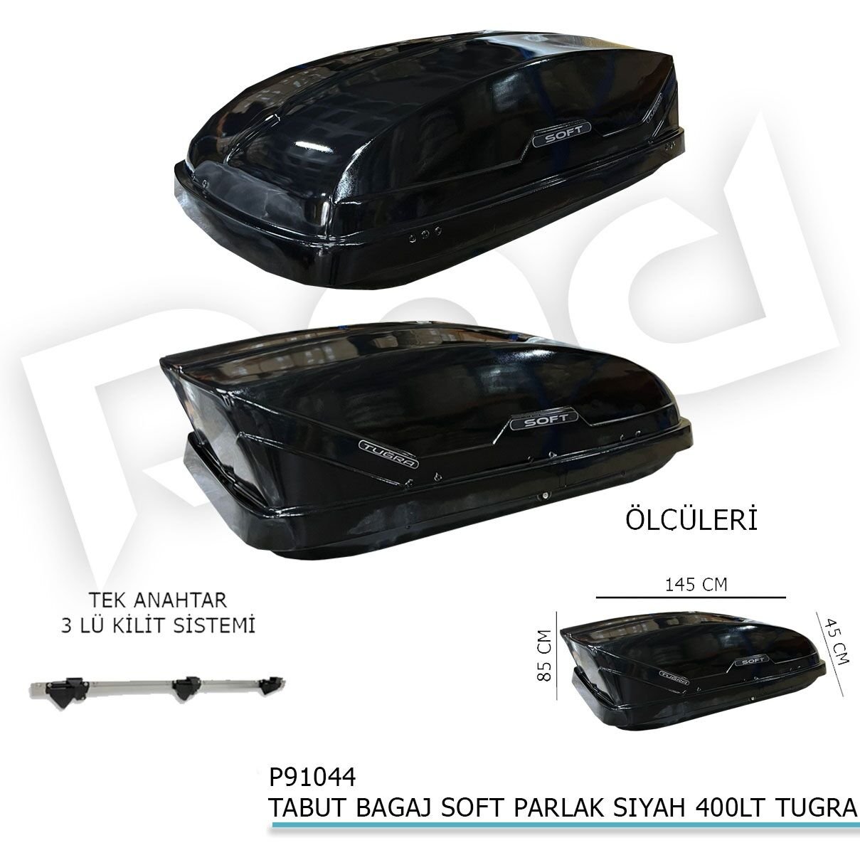 Tabut Port Bagaj Soft Parlak Siyah 400LT Tuğra