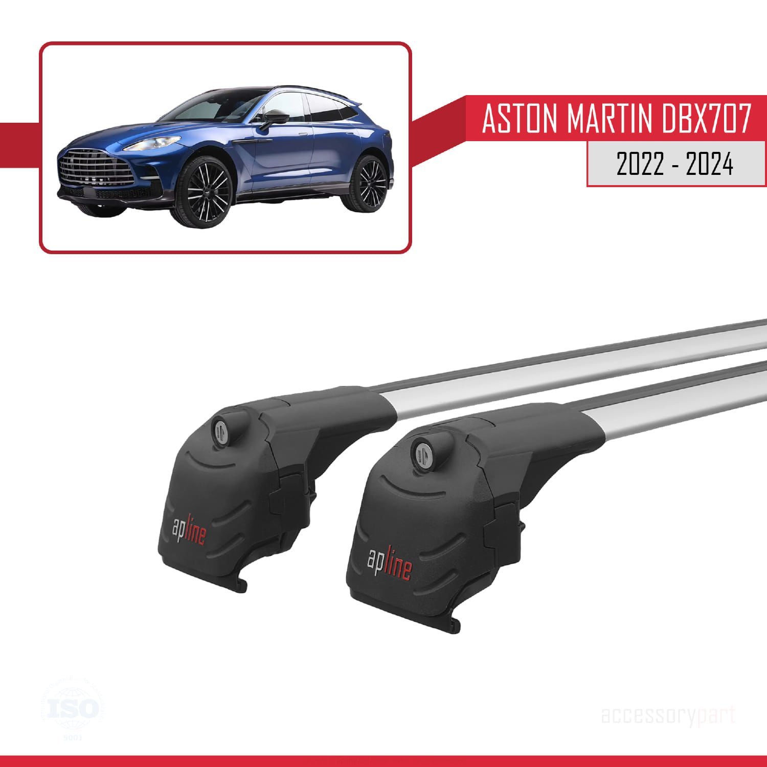 Aston Martin DBX707 2022 ve Sonrası ile uyumlu ACE-2 Ara Atkı Tavan Barı GRİ
