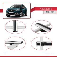 Peugeot 2008 2013-2019 Arası ile uyumlu Basic Model Ara Atkı Tavan Barı GRİ 3 ADET