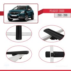 Peugeot 2008 2013-2019 Arası ile uyumlu Basic Model Ara Atkı Tavan Barı SİYAH 3 ADET