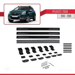 Peugeot 2008 2013-2019 Arası ile uyumlu Basic Model Ara Atkı Tavan Barı SİYAH 3 ADET