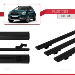 Peugeot 2008 2013-2019 Arası ile uyumlu Basic Model Ara Atkı Tavan Barı SİYAH 3 ADET
