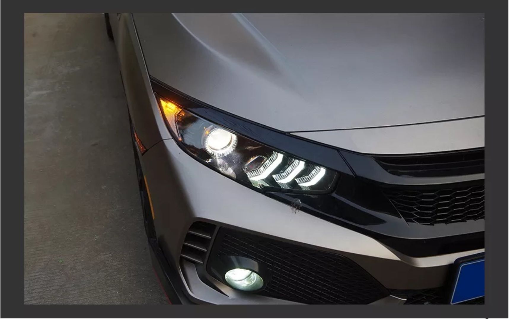 Honda Civic Uyumlu Fc5 2016-2021 Animasyonlu Mustang Dizayn LED Far Takımı (Tunıng)