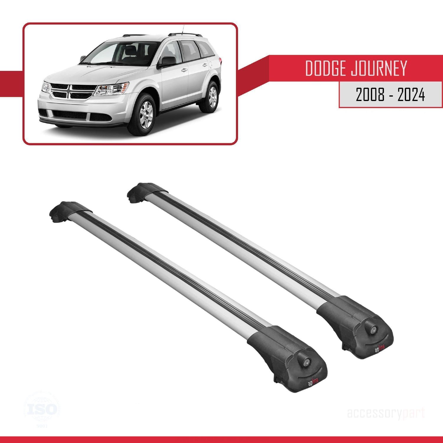 Dodge Journey 2008 ve Sonrası ile uyumlu ACE-1 Ara Atkı Tavan Barı GRİ