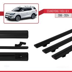 Ssangyong Tivoli XLV 2016 ve Sonrası ile uyumlu Basic Model Ara Atkı Tavan Barı SİYAH 3 ADET