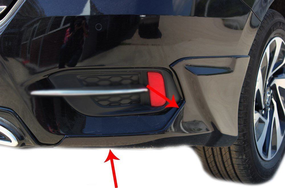 Honda Civic Uyumlu 10 Arka Tampon Altı 2 Parça Fiber 2016 Ve Sonrası