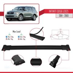 Infiniti QX56 Z62 2011-2013 Arası ile uyumlu FLY Model Ara Atkı Tavan Barı SİYAH