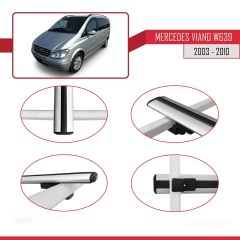 Mercedes Viano 2003-2010 Arası ile uyumlu Basic Model Ara Atkı Tavan Barı GRİ 3 ADET