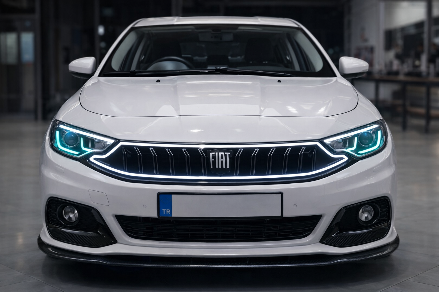 Fiat Egea 2020 Üzeri Makyajlı Ön Panjur Parlak Siyah LED Lİ  | Sedan & HB Uyumlu