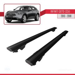 Infiniti QX70 (S51) 2013-2018 Arası ile uyumlu HOOK Model Anahtar Kilitli Ara Atkı Tavan Barı SİYAH