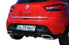 Renault Clio Uyumlu 4 (2012-2016) Egzoz Görünümlü Arka Tampon Eki - Difüzör (Plastik)