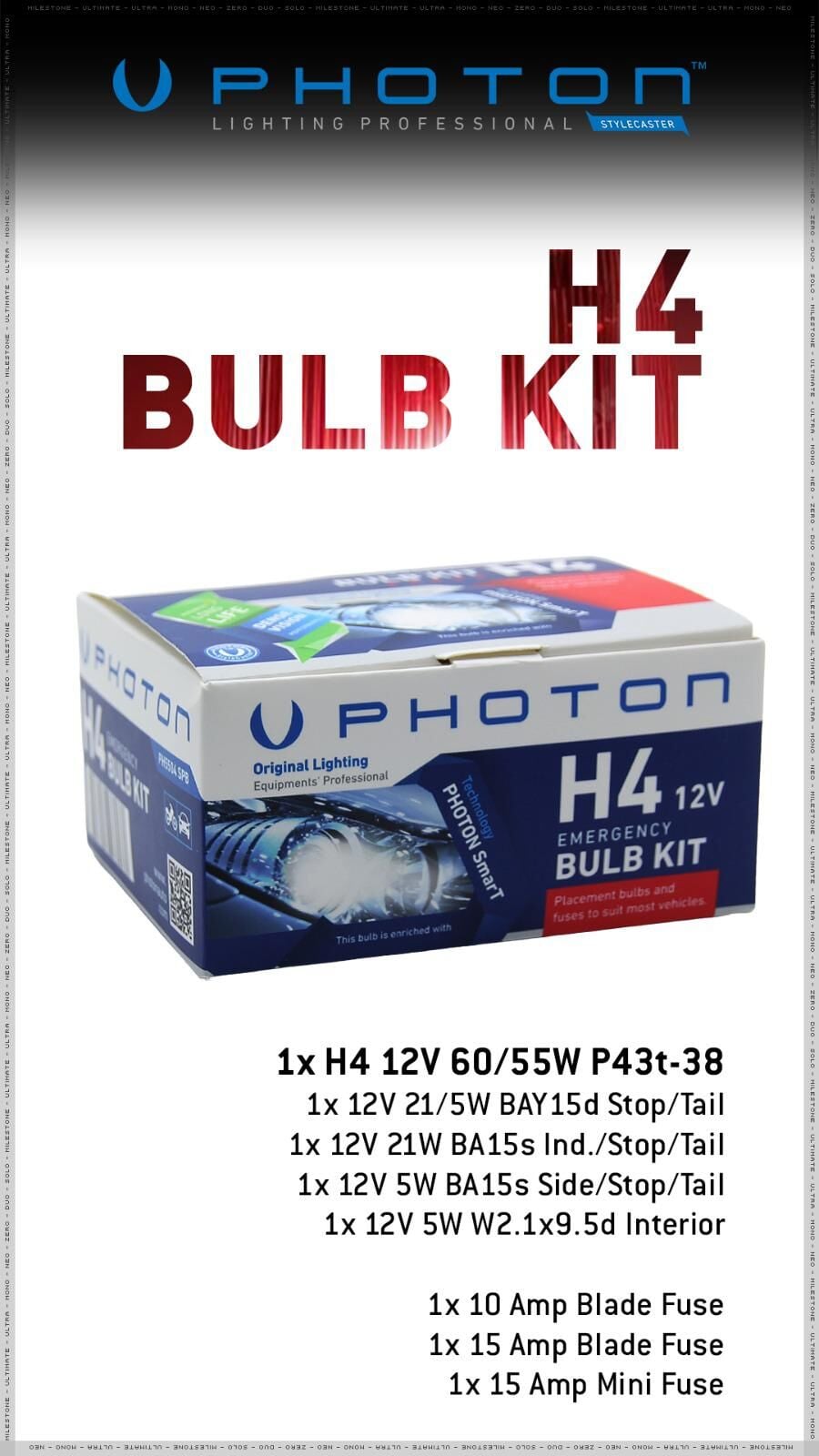 Photon H4 Bulb Kit (Çoklu lamba Set)