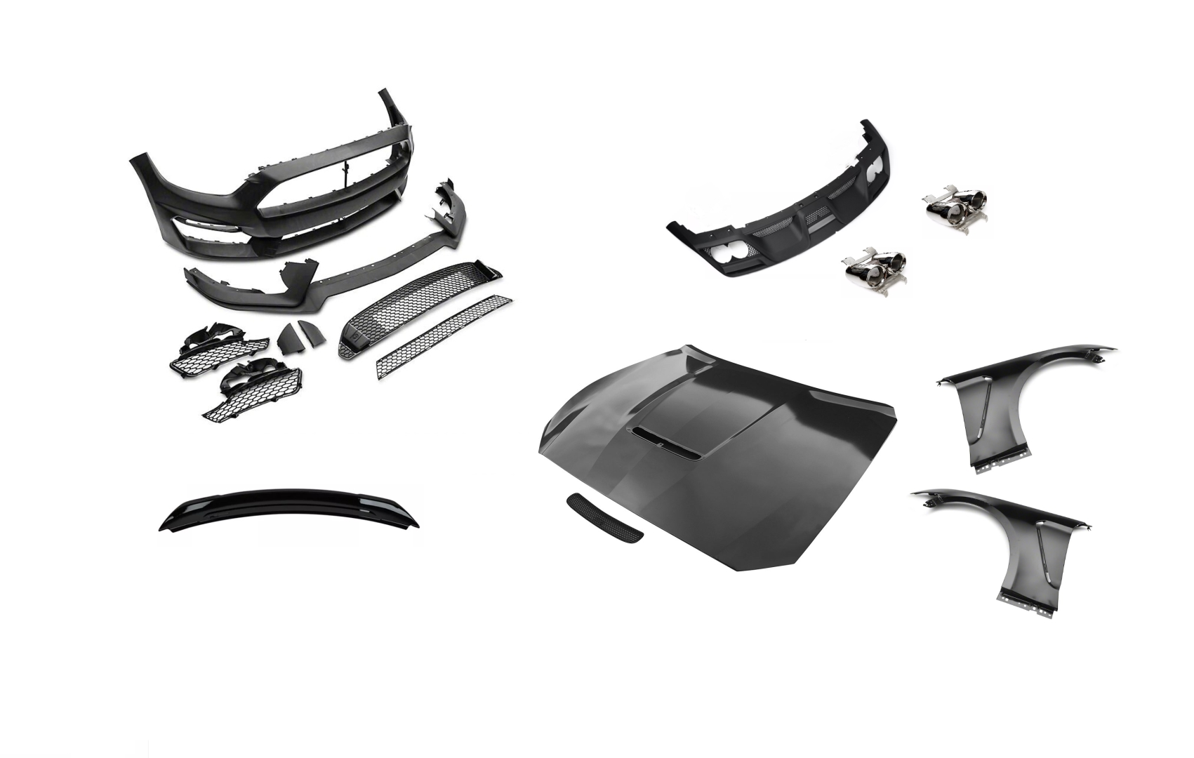 Mustang 2015-2017 Uyumlu Gt350 Full İçin Body Kit ( Ön Tampon + Difüzör + Kaput +