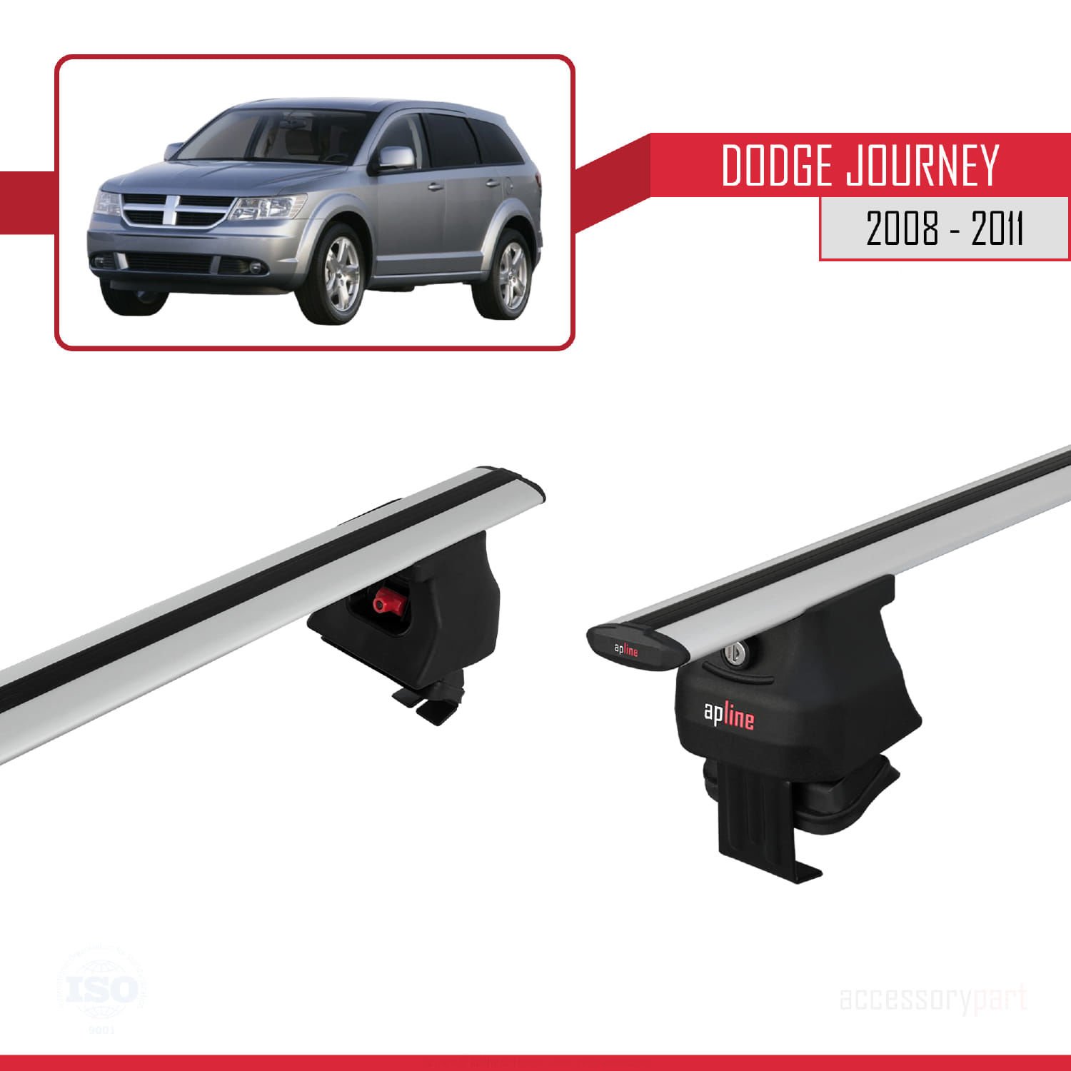 Dodge Journey 2008-2011 Arası ile uyumlu ACE-4 Ara Atkı Tavan Barı GRİ