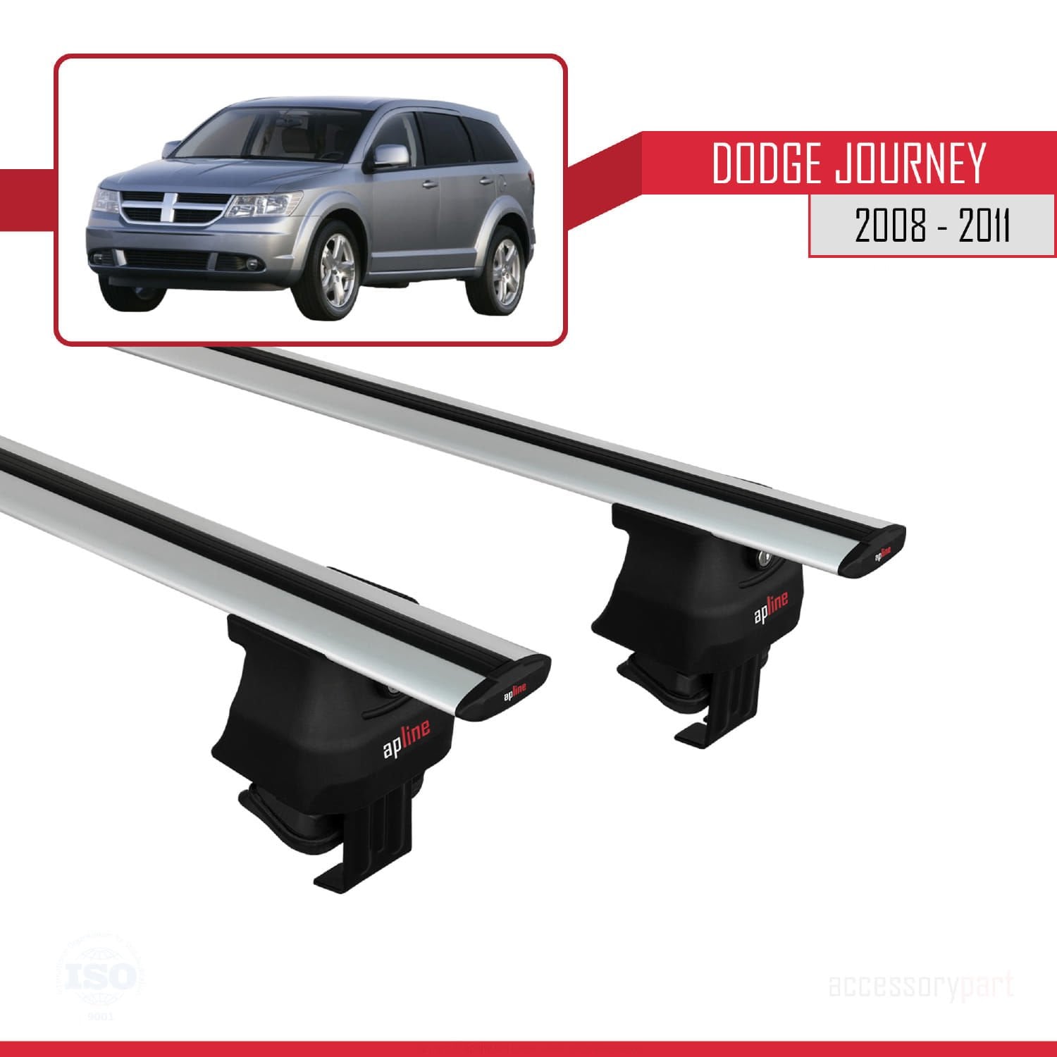 Dodge Journey 2008-2011 Arası ile uyumlu ACE-4 Ara Atkı Tavan Barı GRİ