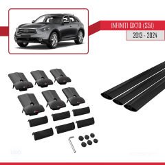 Infiniti QX70 S51 2013 ve Sonrası ile uyumlu FLY Model Ara Atkı Tavan Barı SİYAH 3 ADET BAR