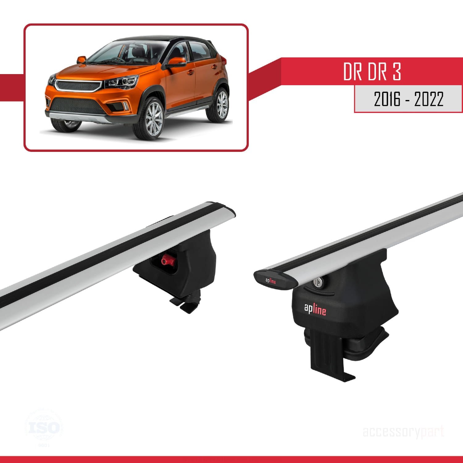 DR dr 3 2016-2022 Arası ile uyumlu ACE-4 Ara Atkı Tavan Barı GRİ