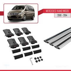 Mercedes Viano 2010-2014 Arası ile uyumlu FLY Model Ara Atkı Tavan Barı GRİ 3 ADET BAR