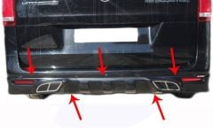 Mercedes Vito Uyumlu Arka Tampon Altı Fiber 2015 Ve Sonrası