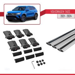 Volkswagen Taos 2021 ve Sonrası ile Uyumlu FLY Model Ara Atkı Tavan Barı GRİ 3 ADET BAR