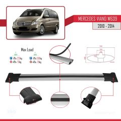 Mercedes Viano 2010-2014 Arası ile uyumlu FLY Model Ara Atkı Tavan Barı GRİ 4 ADET BAR