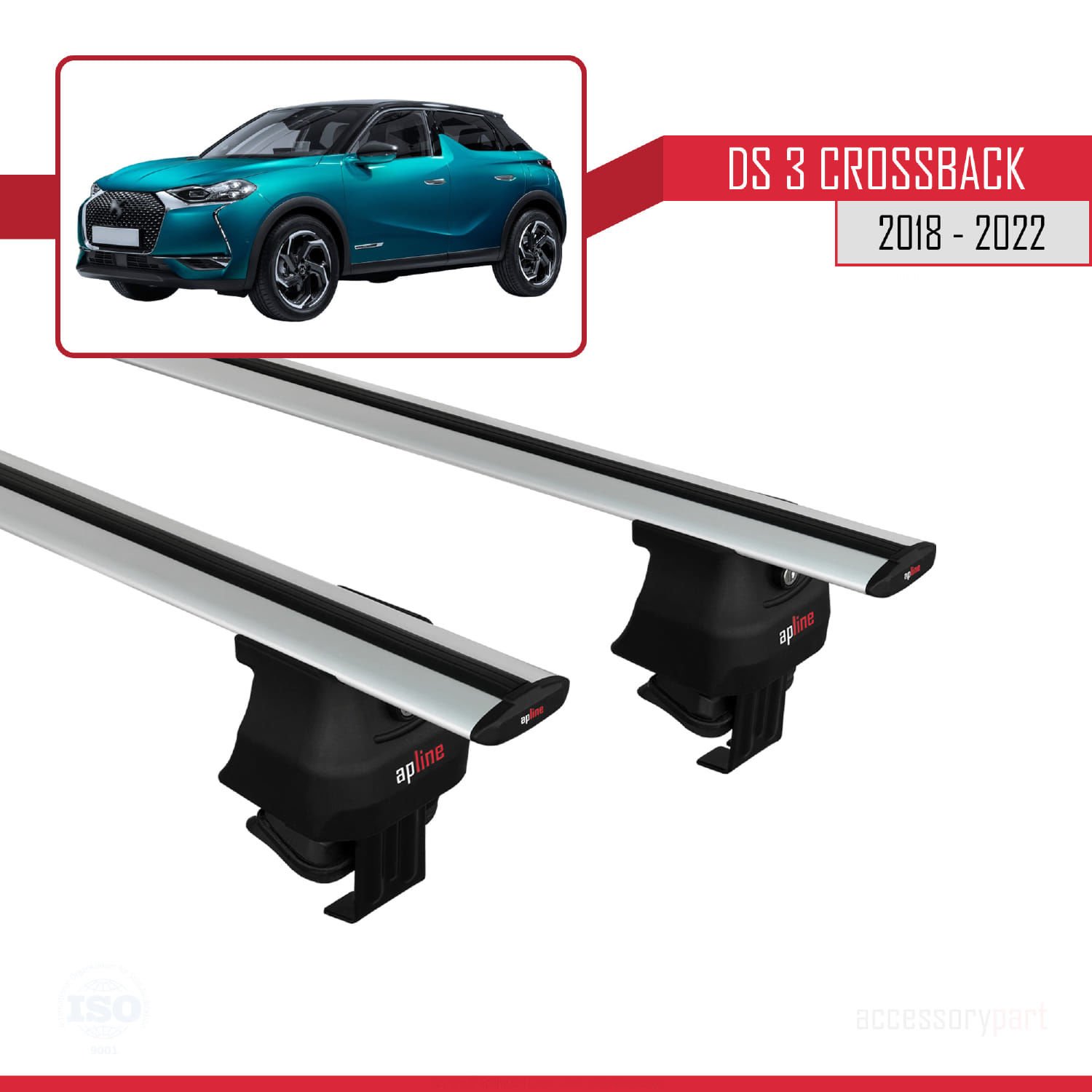 DS 3 Crossback 2018-2022 Arası ile uyumlu ACE-4 Ara Atkı Tavan Barı GRİ