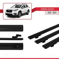 Subaru Ascent 2019 ve Sonrası ile uyumlu Basic Model Ara Atkı Tavan Barı SİYAH 3 ADET