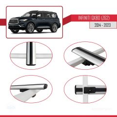 Infiniti QX80 Z62 2014-2023 Arası ile uyumlu Basic Model Ara Atkı Tavan Barı GRİ 3 ADET