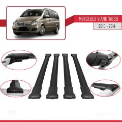 Mercedes Viano 2010-2014 Arası ile uyumlu FLY Model Ara Atkı Tavan Barı SİYAH 4 ADET BAR