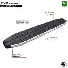 Volkswagen Caddy Uyumlu 3 Uzun Şase Evo Krom Yan Basamak 223 Cm 2004-2020