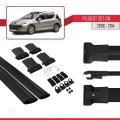 Peugeot 207 SW 2006-2014 Arası ile Uyumlu FLY Model Ara Atkı Tavan Barı SİYAH