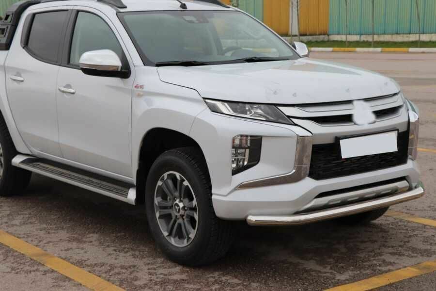 Mitsubishi L200 Uyumlu Ön Tampon Koruma Demiri Krom Tekli Bıyık 2007+ Pst19 Parça