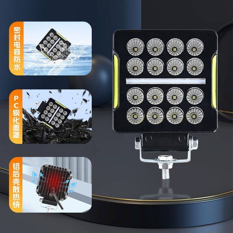 Offroad sis lambası kare 10,5 x 3,5 x 12cm 12-80v 35w Beyaz-amber adet / LASS351-1