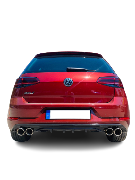 Volkswagen Golf Uyumlu 7,5 (2017-2019) Ps Style Arka Tampon - Difüzör (Plastik)