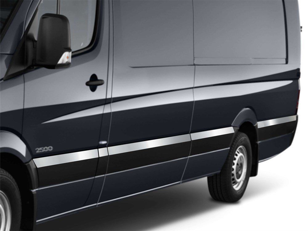 Mercedes Sprinter Uyumlu W906 Ncv3 Yan Kapı Çıtası 10 Parça Krom (K.Ş) 2006 Ve Sonrası