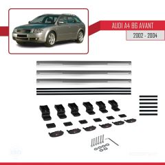 Audi A4 (B6) AVANT 2002-2004 Arası ile uyumlu Basic Model Ara Atkı Tavan Barı GRİ 3 ADET
