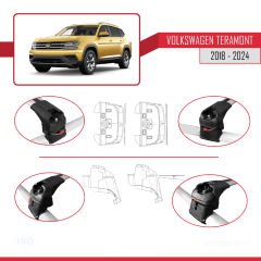 Volkswagen Teramont 2018 ve Sonrası ile uyumlu ACE-2 Ara Atkı Tavan Barı GRİ