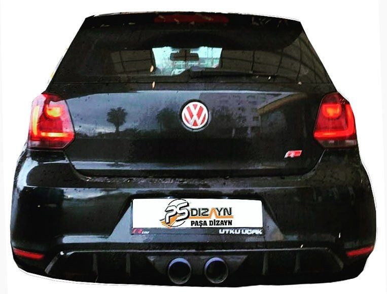 Volkswagen Polo Uyumlu (2010-2014) Gti R400 Arka Tampon Eki - Difüzör (Plastik)