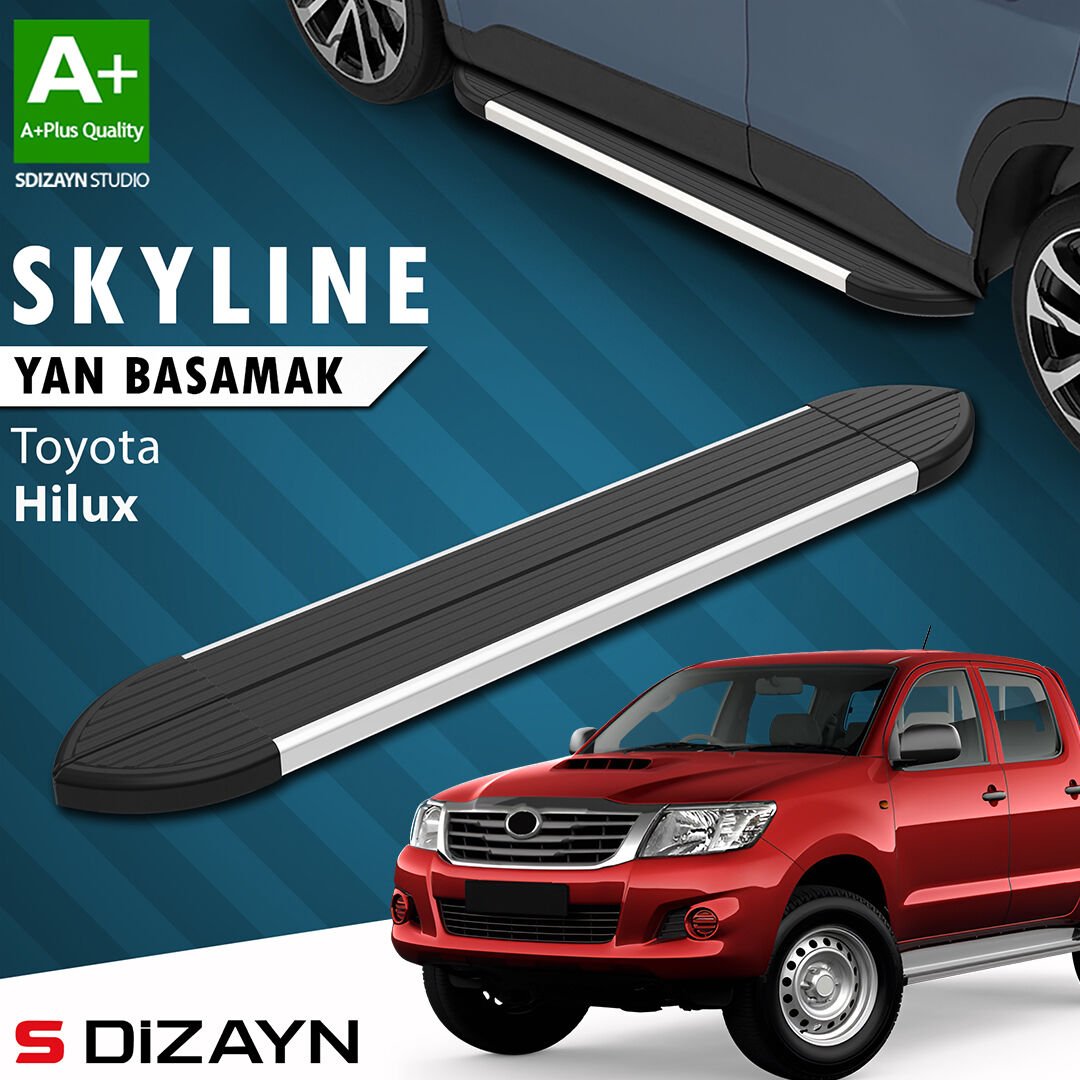 S-Dizayn Toyota Hilux 7 Skyline Aluminyum Yan Basamak 203 Cm 2006-2015 A+ Kalite