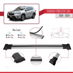 Subaru Forester (SK) 2019 ve Sonrası ile Uyumlu FLY Model Ara Atkı Tavan Barı GRİ 3 ADET BAR