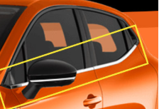 Renault Uyumlu Clio 5 2019- Cam Çıtası Paslanmaz Çelik 4 Parça