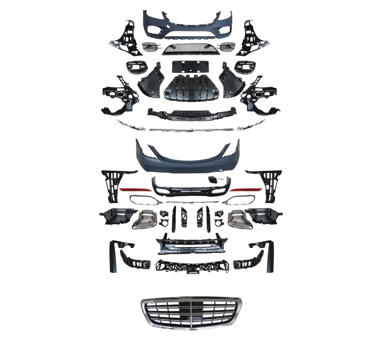 W222 S450 Uyumlu Body Kit (Ön Arka Tampon & Panjur)