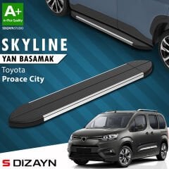 S-Dizayn Toyota Proace City Kısa Şase Skyline Krom Yan Basamak 203 Cm 2018 Üzeri A+ Kalite